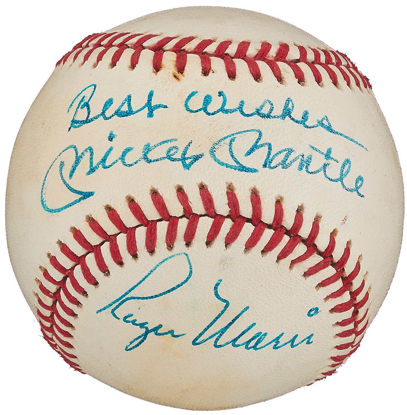 Mickey Mantle and Roger Maris Dual-Signed Baseball (PSA)
