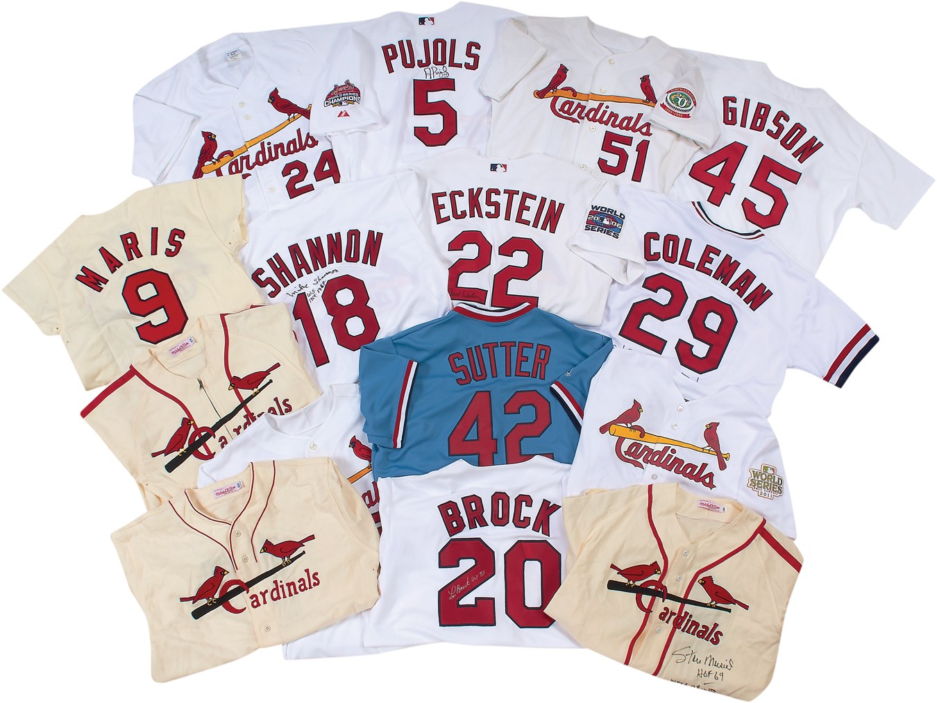 - St. Louis Cardinals Greats Signed Jerseys with Stan Musial (16)