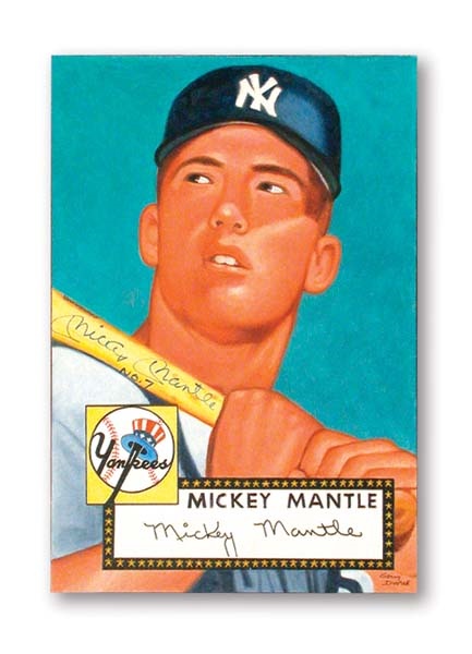 Mickey Mantle Signed Original Art (17x21" framed)