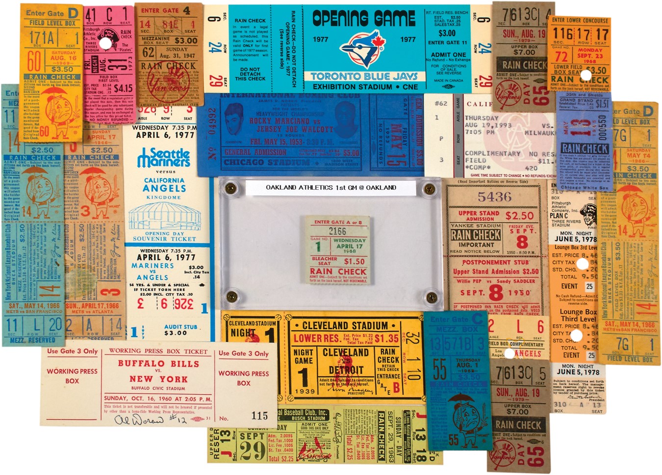 Tickets, Publications & Pins - Massive Baseball Ticket Collection w/Many Important Games (900+)