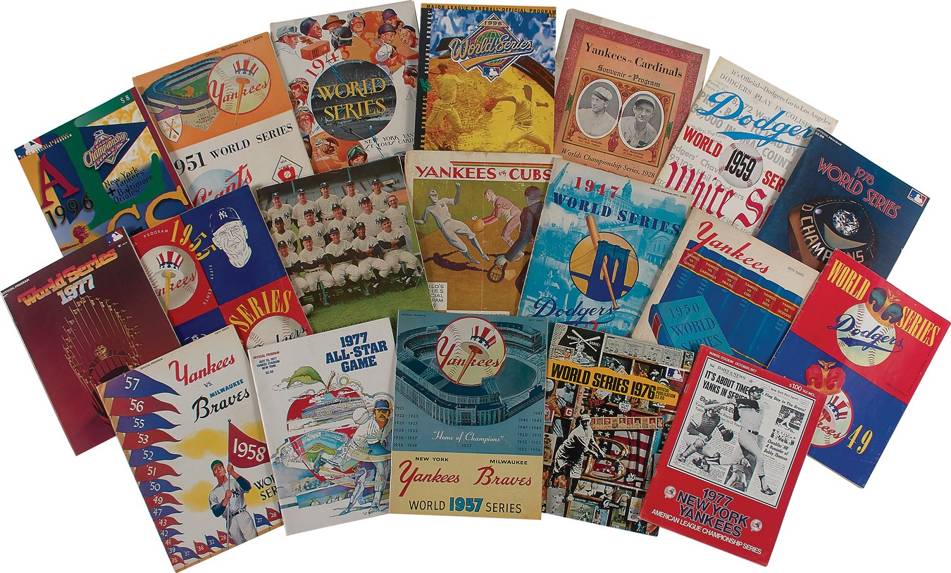 Tickets, Publications & Pins - 1928-98 World Series, All Star & ALCS Programs (40+)