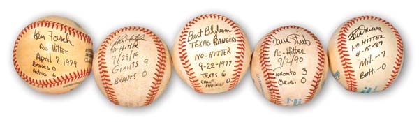 - No-Hitter Game Used Baseball Collection (5).