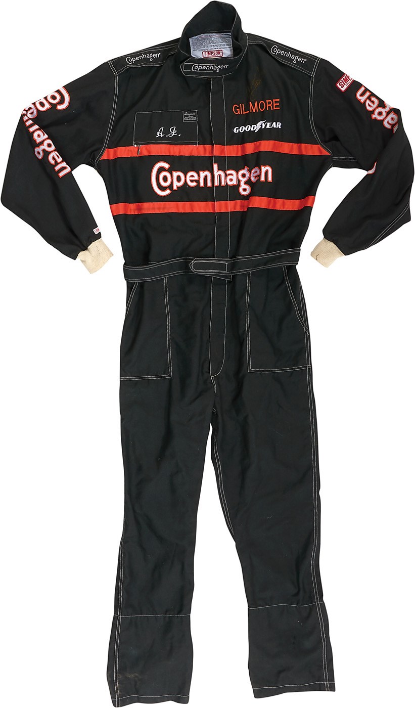 1989 AJ Foyt Signed Race Worn Copenhagen Fire Suit