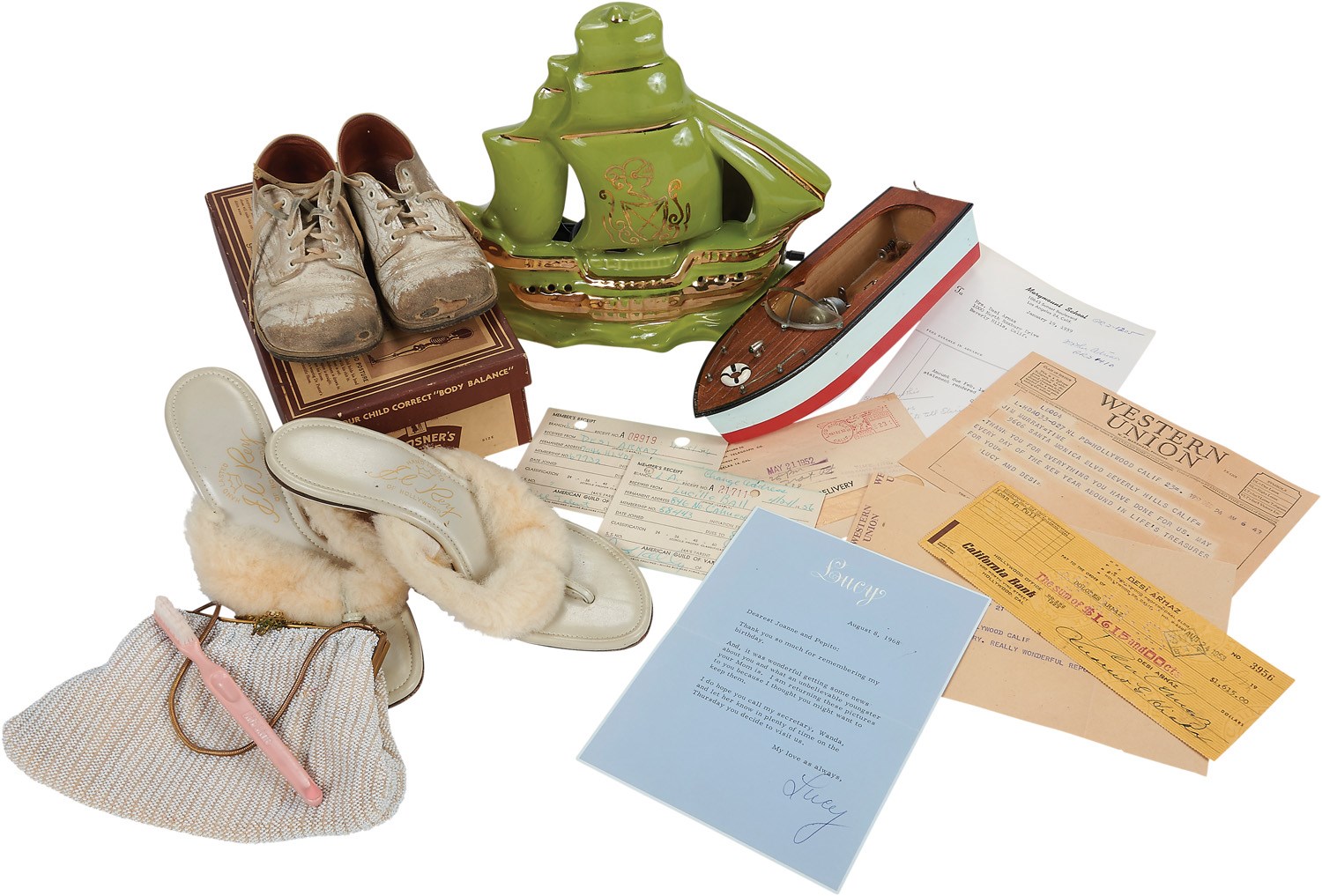"I Love Lucy" Collection with Lucy's High Heels, Show Props & Autographs (13)