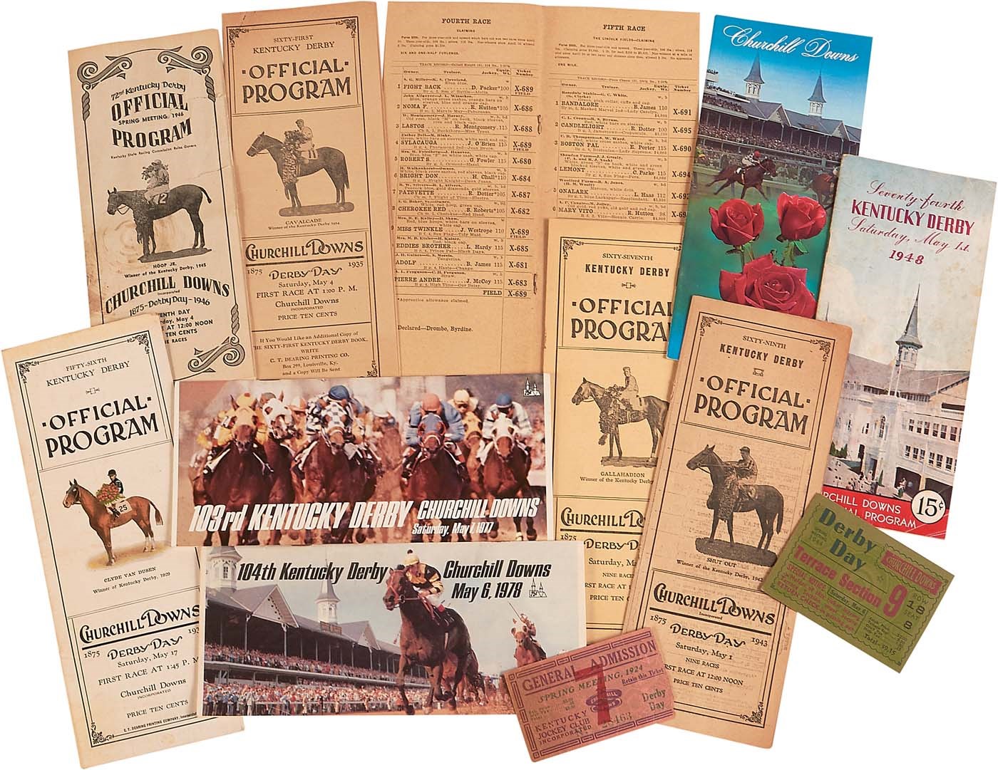 1920s-80s Kentucky Derby Program Near Complete Run (50+)