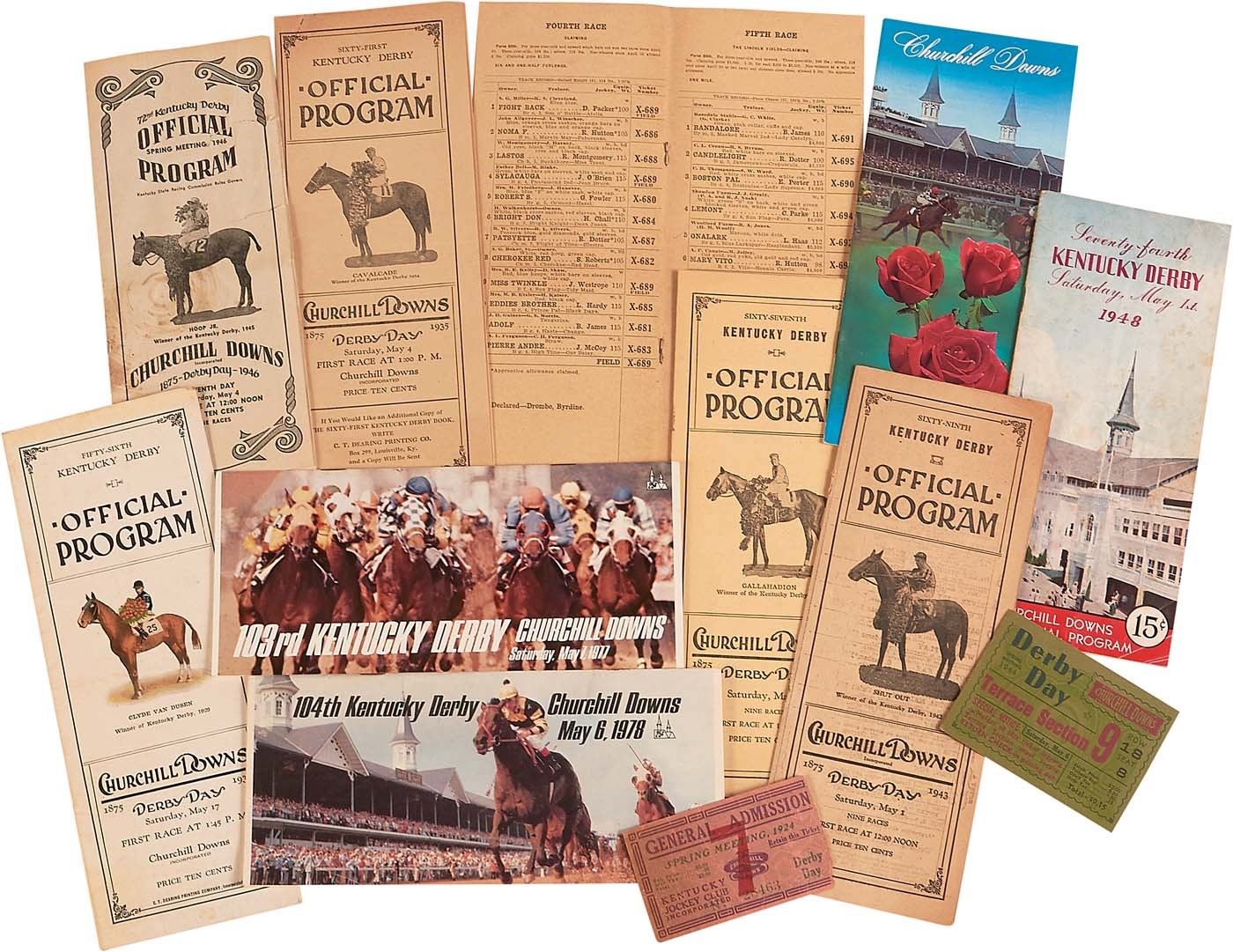 1920s80s Kentucky Derby Program Near Complete Run (50+)