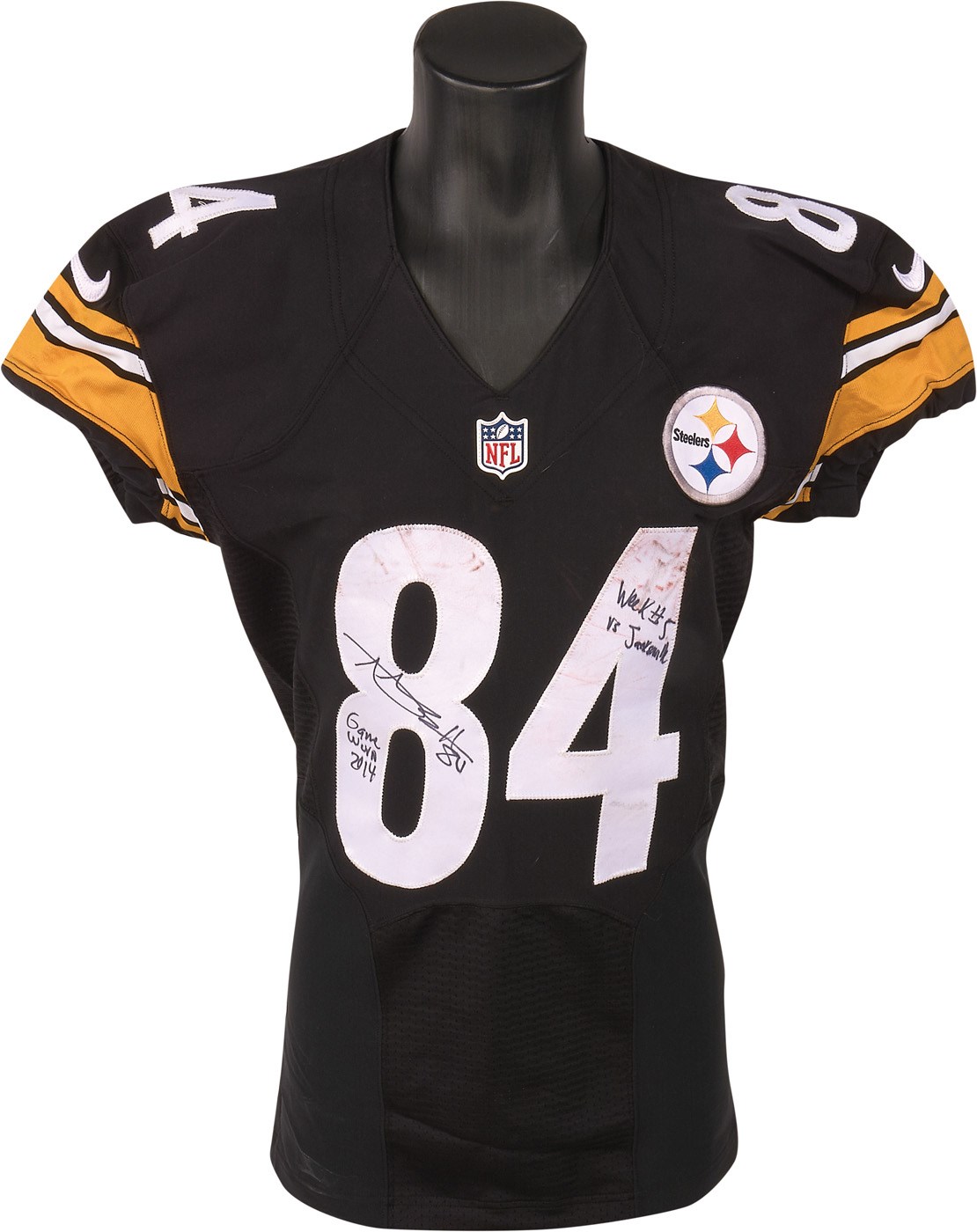 Football - 2014 Antonio Brown Pittsburgh Steelers Game Worn Jersey (Direct from Brown & Photo-Matched)