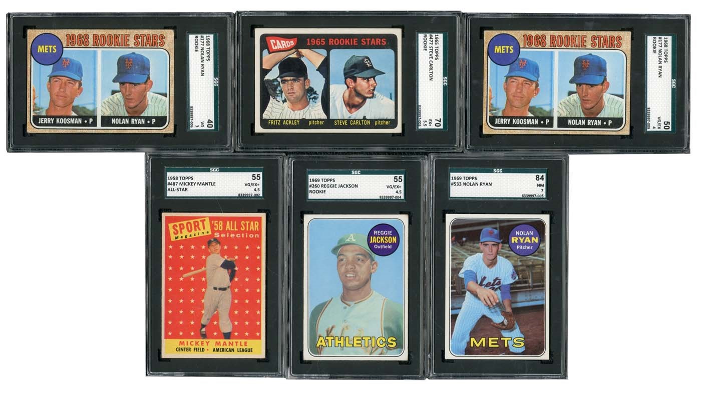- 1957-75 Topps Hall of Famers Collection with Mantles and Rookies (BVG and SGC Graded)