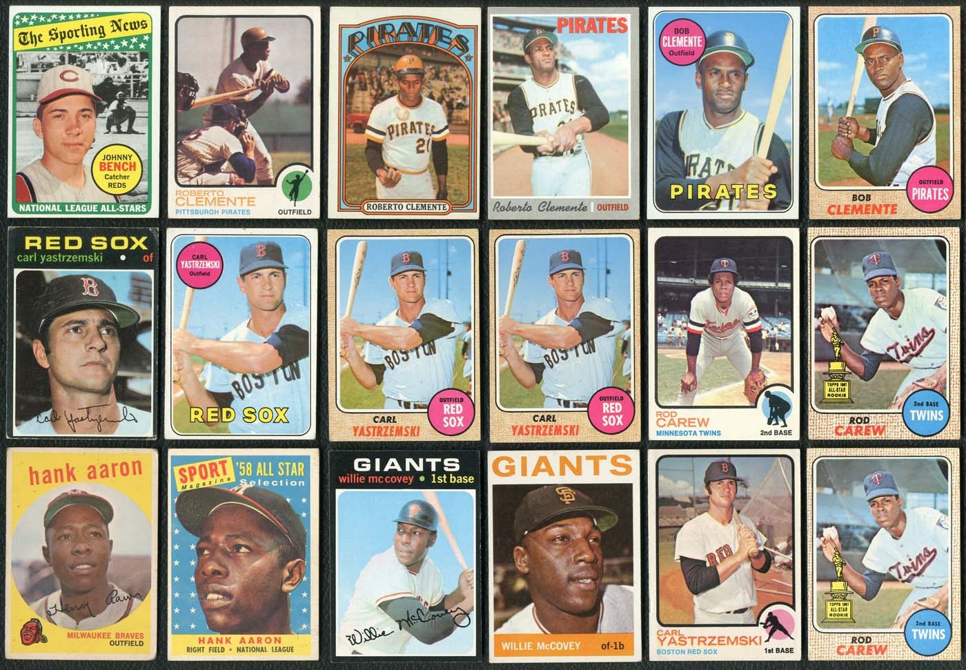 - 1950-1970s Topps and Bowman HOFer and Super Star Card Lot