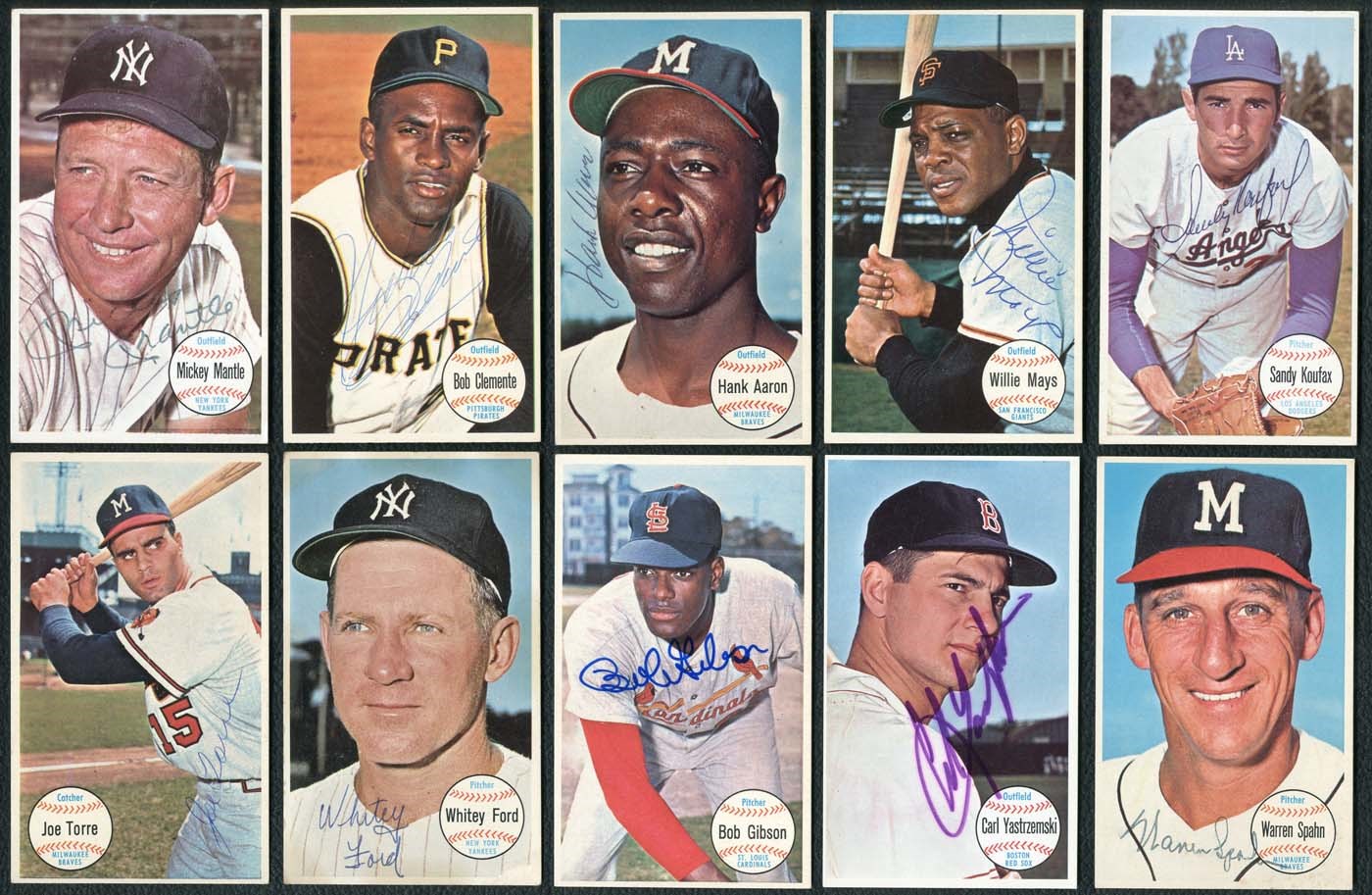 1964 Topps Giants Near Complete Autographed Set (49/60) with Dick Farrell and Mickey Mantle! - SGC