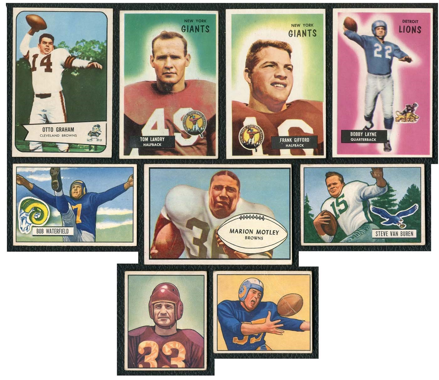 - 1933-1954 Bowman, Diamond Matchbook and Exhibit Football Collection with Near Exhibit Set