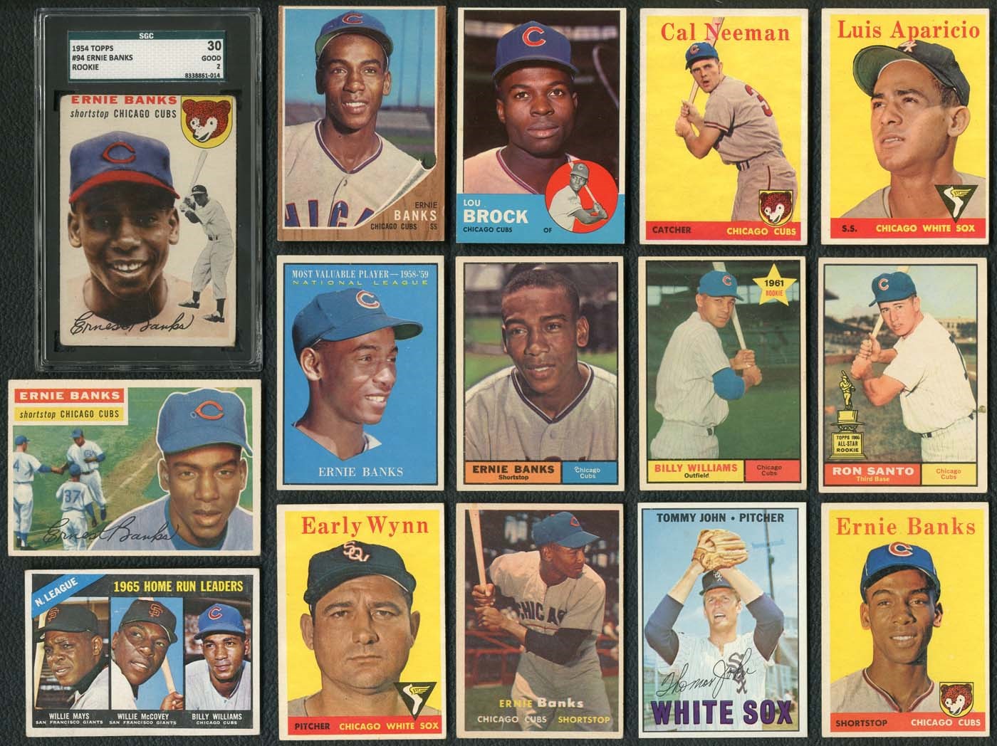 1949-68 Chicago Cubs and Chicago White Sox Collection with Ernie Banks Rookie!