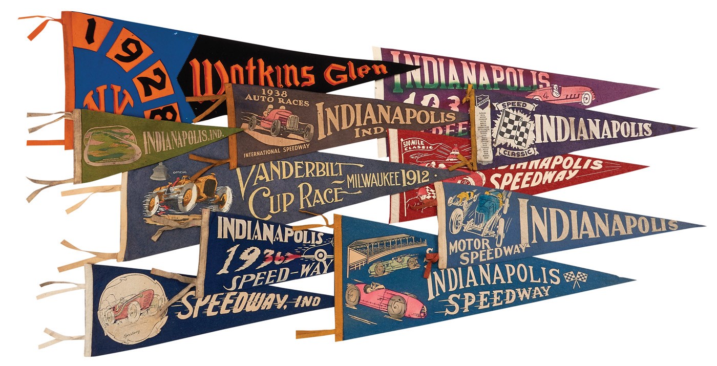 Fabulous Early Auto Racing Pennant Collection (30)