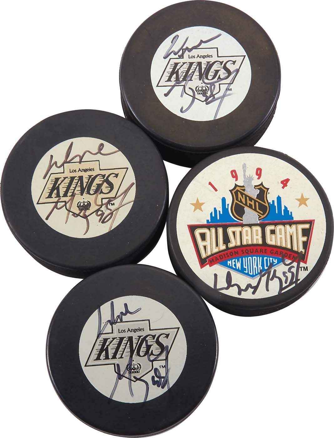 - Wayne Gretzky Signed Pucks (4) (PSA & SGC)