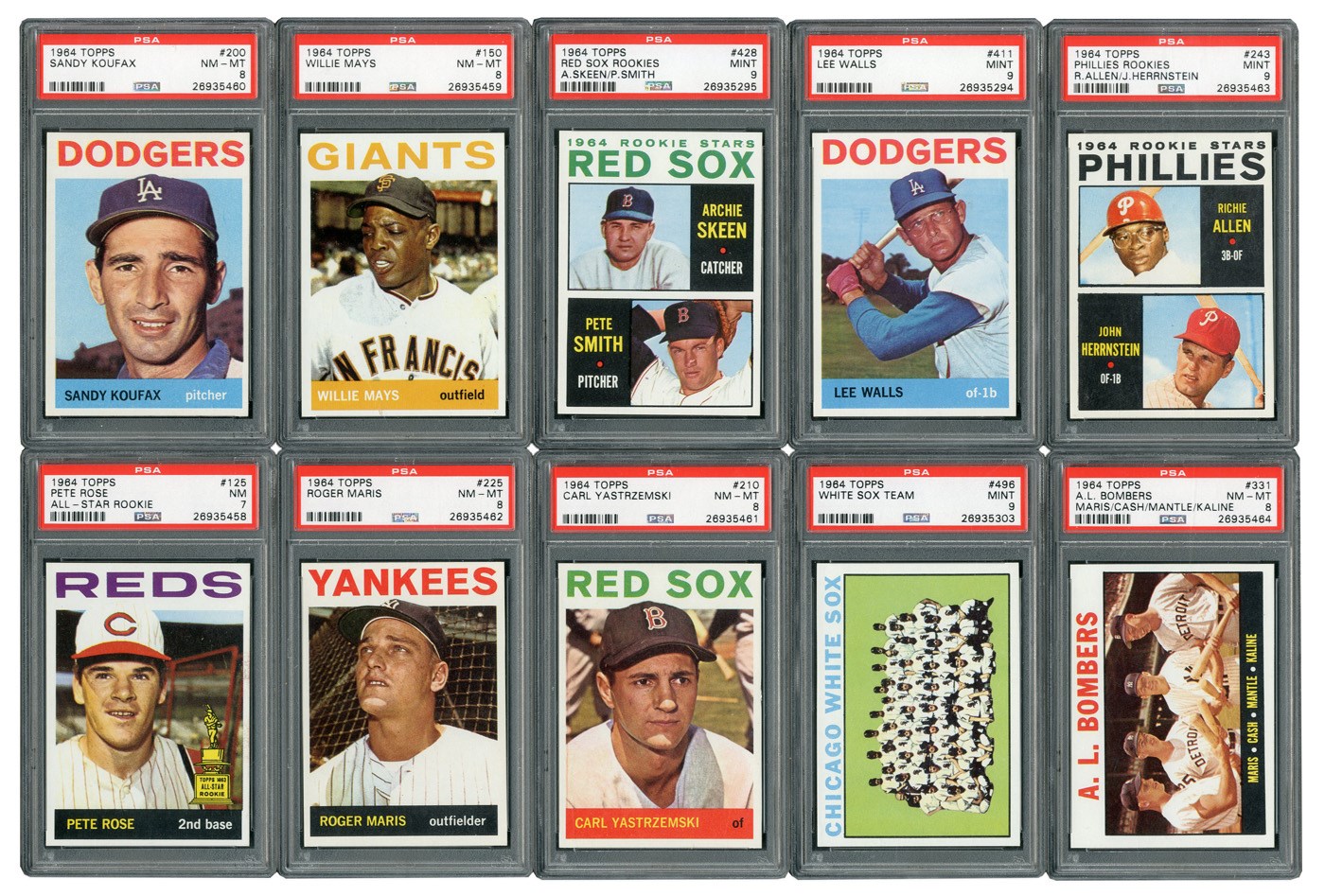 - 1964 Topps Very High Grade Complete Set with (24) PSA Graded!