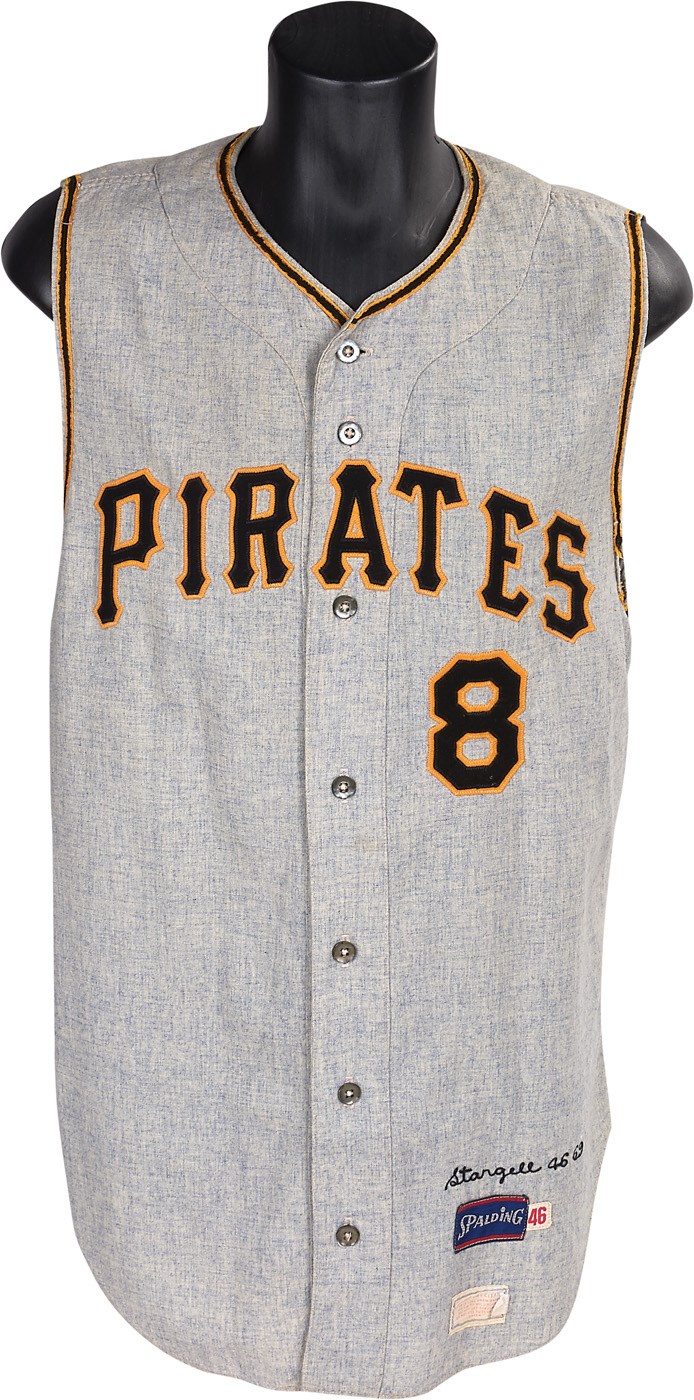 Clemente and Pittsburgh Pirates - 1969 Willie Stargell Pittsburgh Pirates Game Worn Jersey - Photo-Matched (MEARS 9)