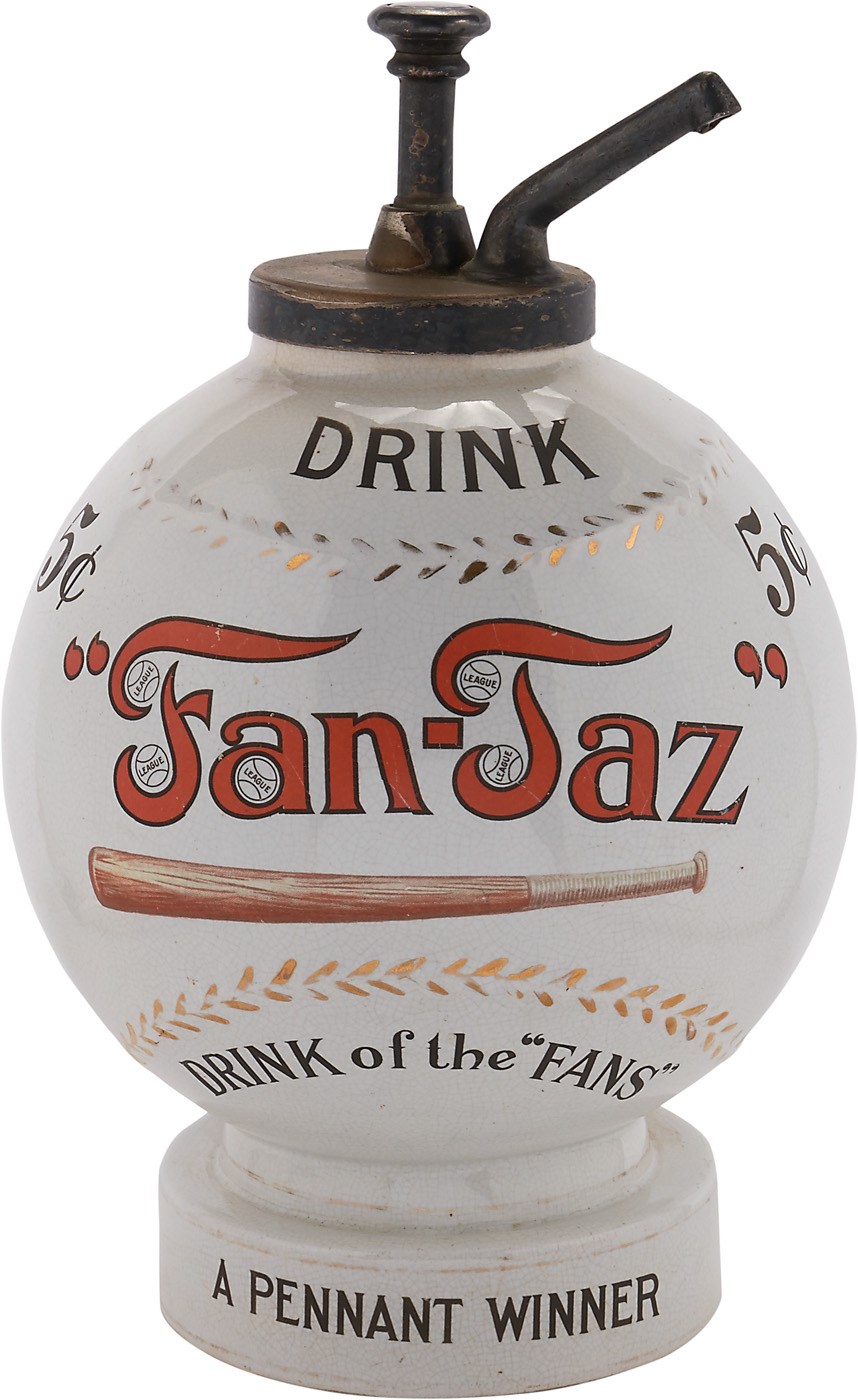 Baseball Memorabilia - 1910s Fan-Taz Baseball Syrup Dispenser