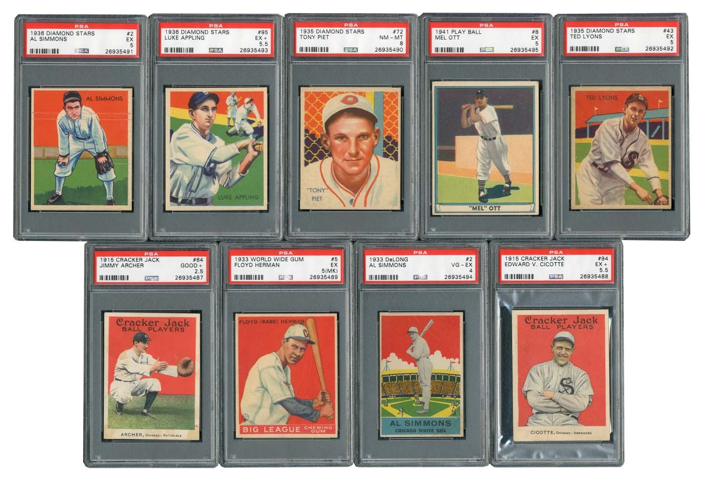 - 1914-1966 Cracker Jack, Goudey, DeLong, Diamond Star, Exhibit, Leaf and Play Ball Collection of 220