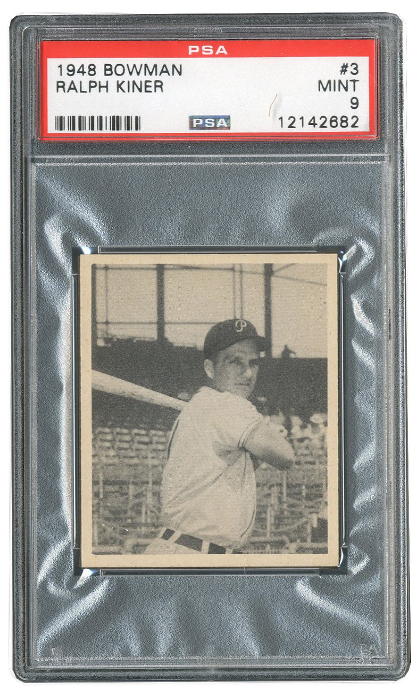 - 1948 Bowman #3 Ralph Kiner Rookie - PSA MINT 9