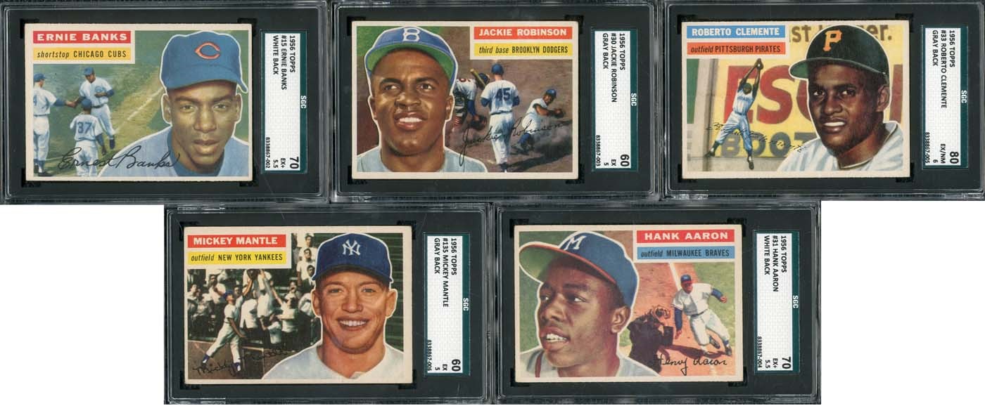 - 1956 Topps Complete Set of 340 with Five (5) SGC Graded
