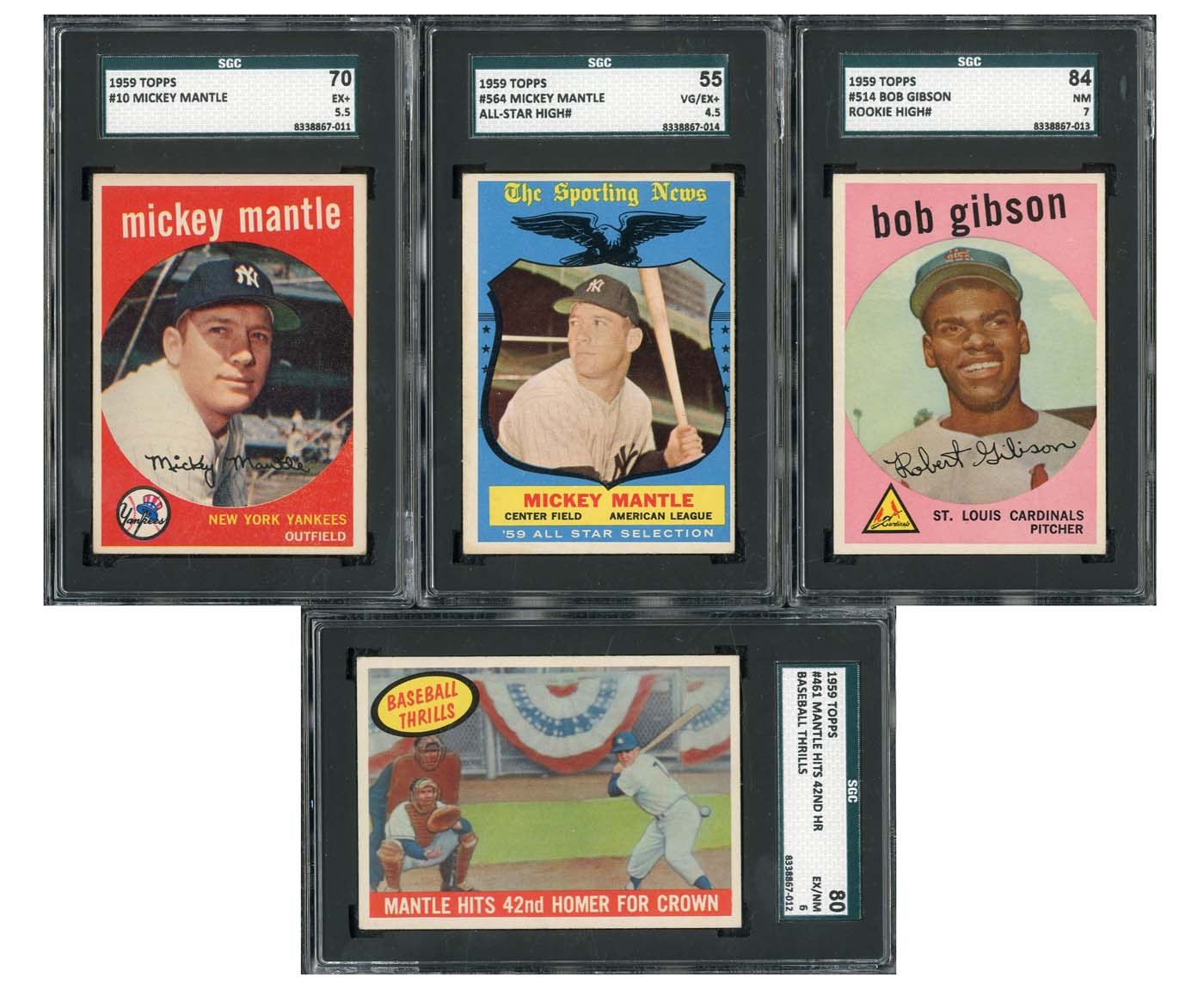 - 1959 Topps Near Set (515/572) with (4) SGC Graded