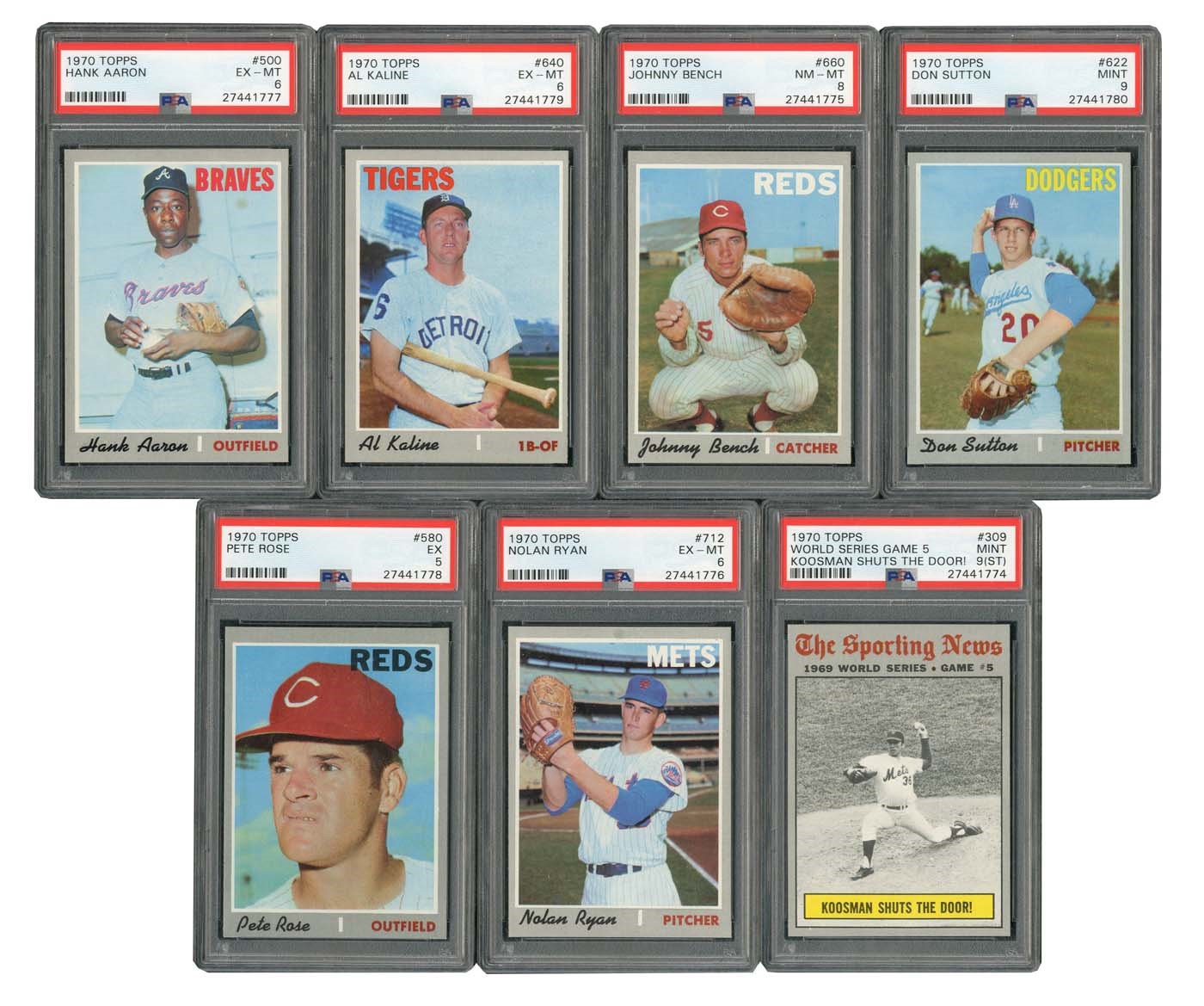 - 1970 Topps Complete HIGH GRADE Set of 720 Cards with (7) PSA Graded!