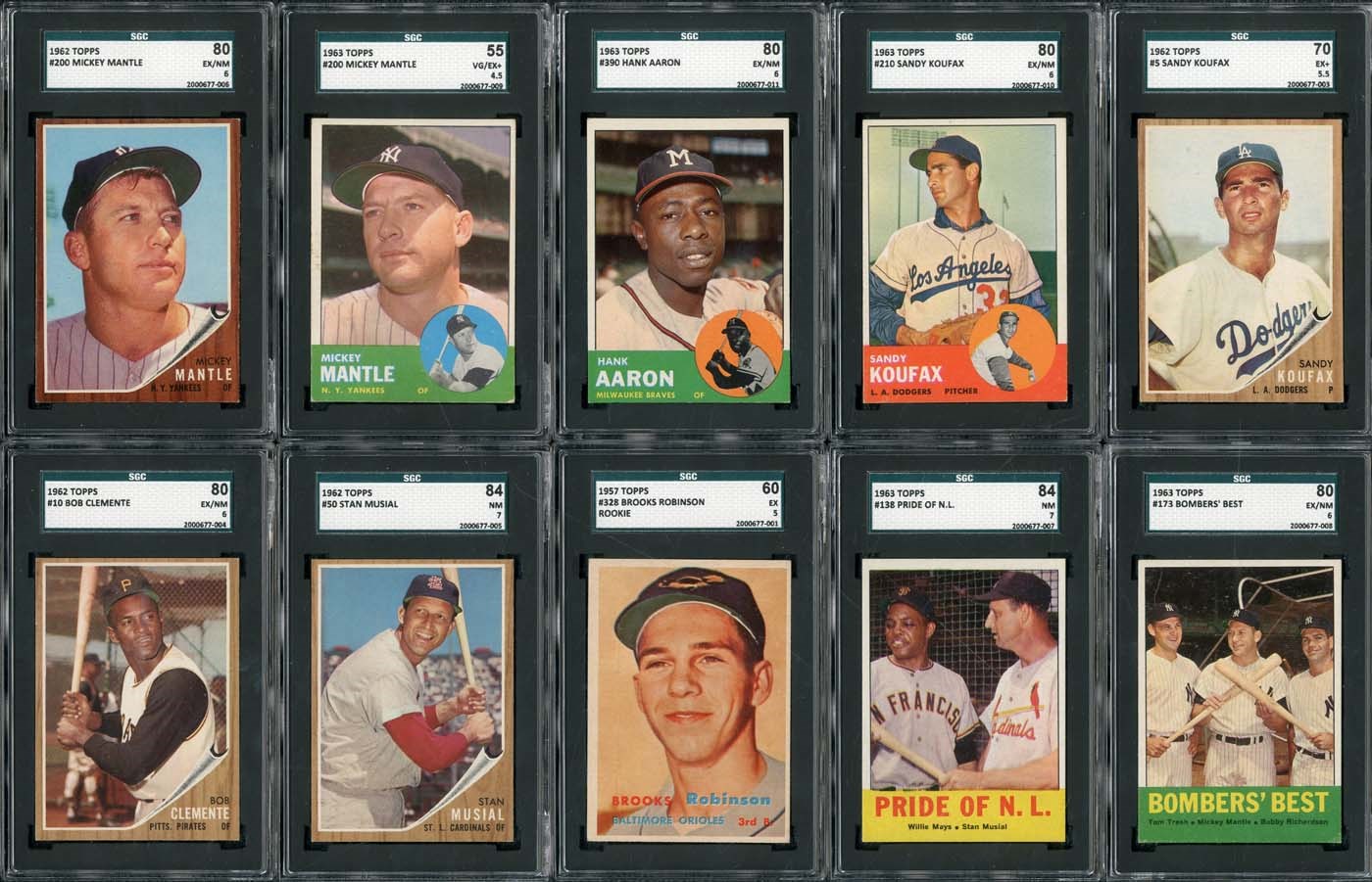 - 1957-1964 Topps Collection of Partial Sets with (10) SGC Graded!