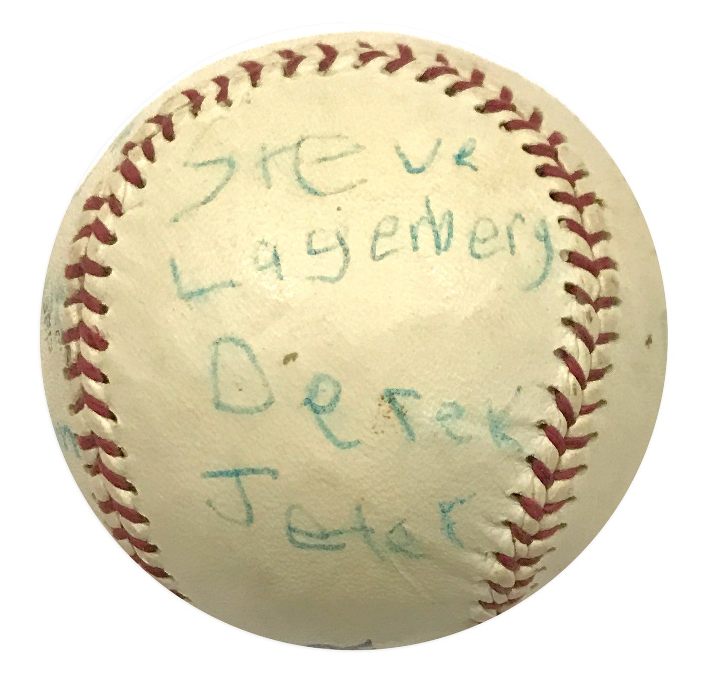 NY Yankees, Giants & Mets - 1982 Derek Jeter Signed Little League Baseball w/ Impeccable Provenance