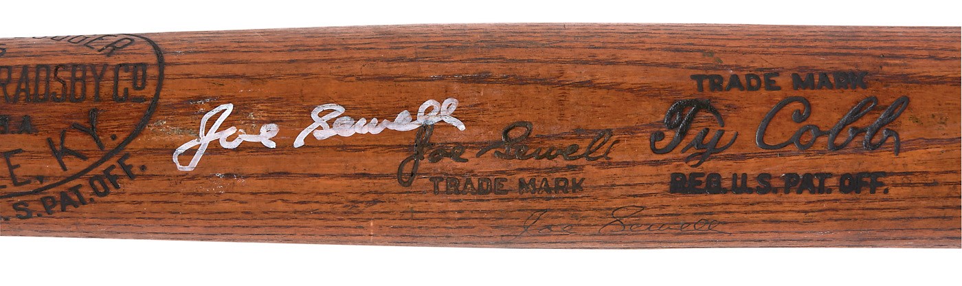 - 1925-26 Joe Sewell Game Used & Signed Ty Cobb Model Bat (PSA/DNA GU 10)