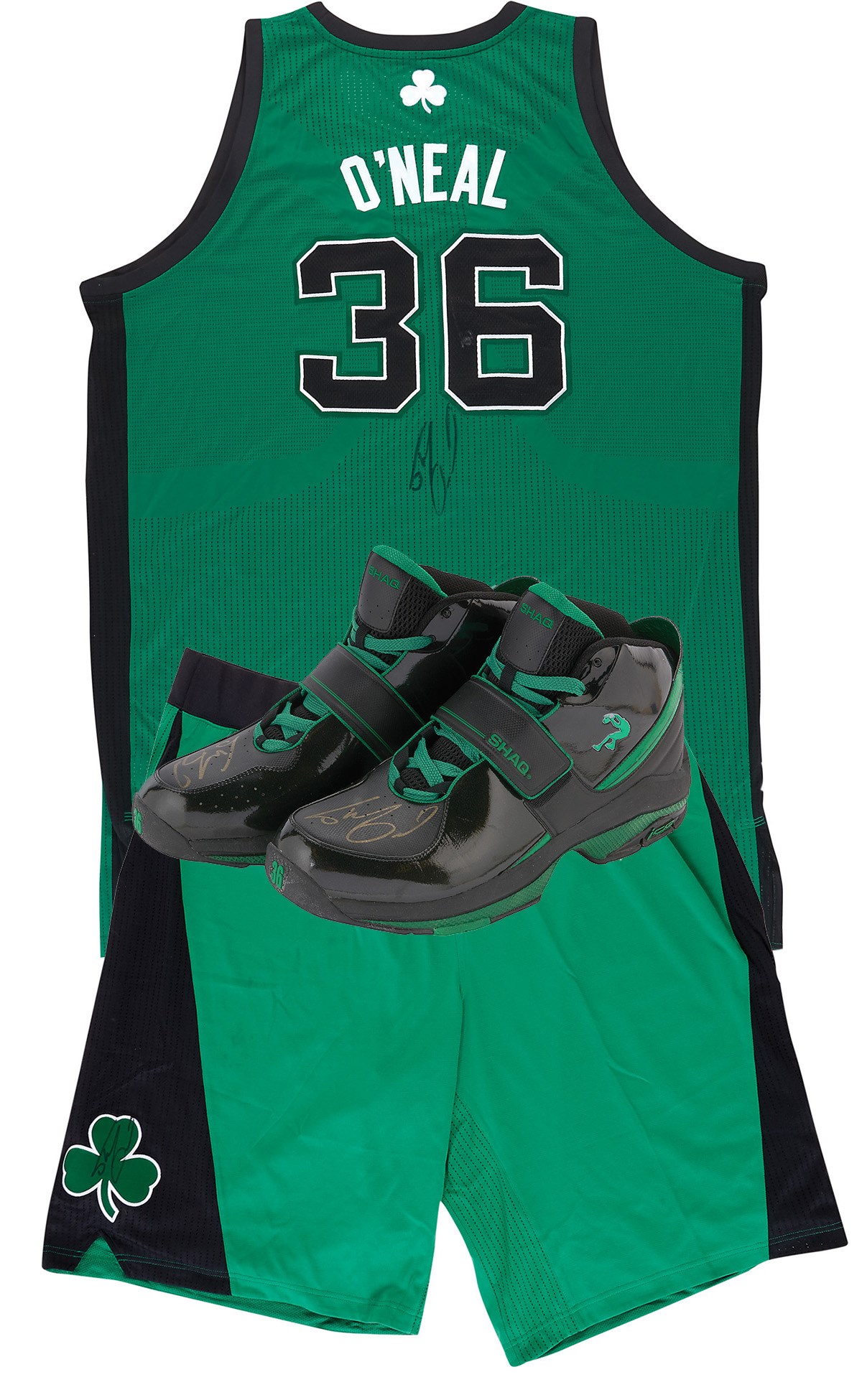 - 2010-11 Shaquille O'Neal Boston Celtics Game Worn Uniform & Sneakers Obtained Directly from Shaq (LOA)