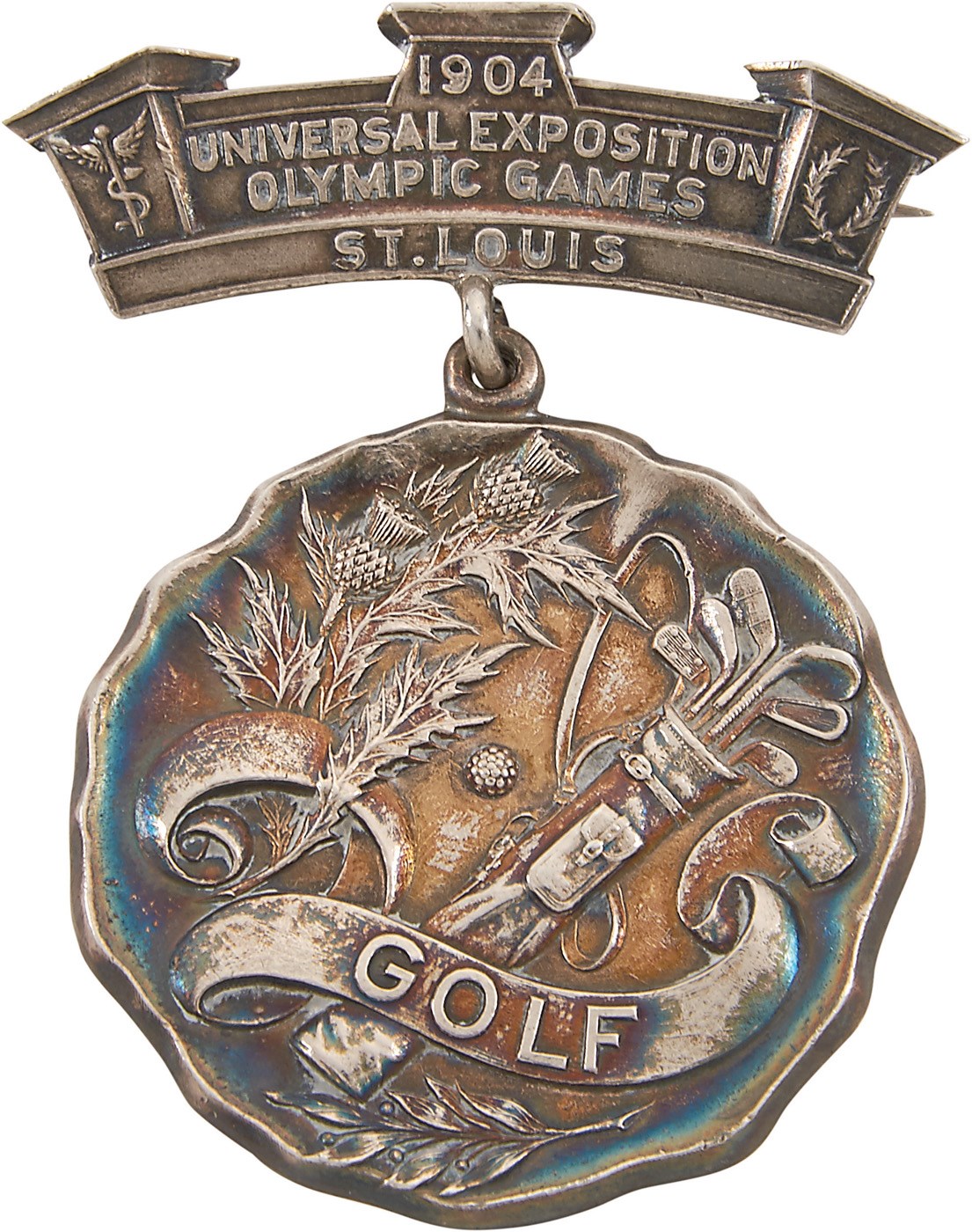- 1904 Olympic Silver Medal for Golf Presented to Chandler Egan