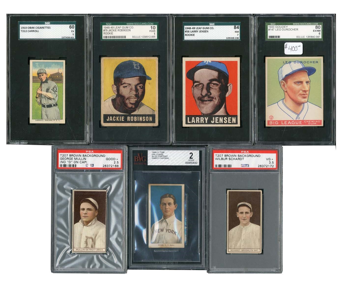 - 1909-49 Tobacco, Goudey & Bowman Collection with 1948 Leaf Jackie Robinson Rookie (60+)