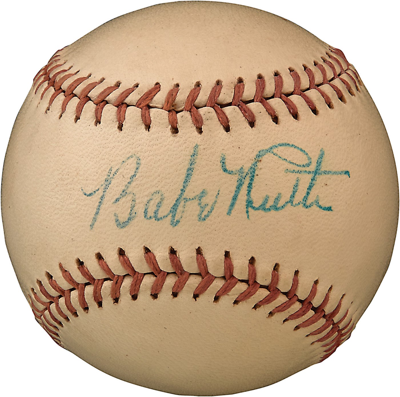 Babe Ruth and Lou Gehrig - 1945-48 Babe Ruth Single-Signed Baseball Originally from Charlie Sheen (PSA/DNA NM 7)