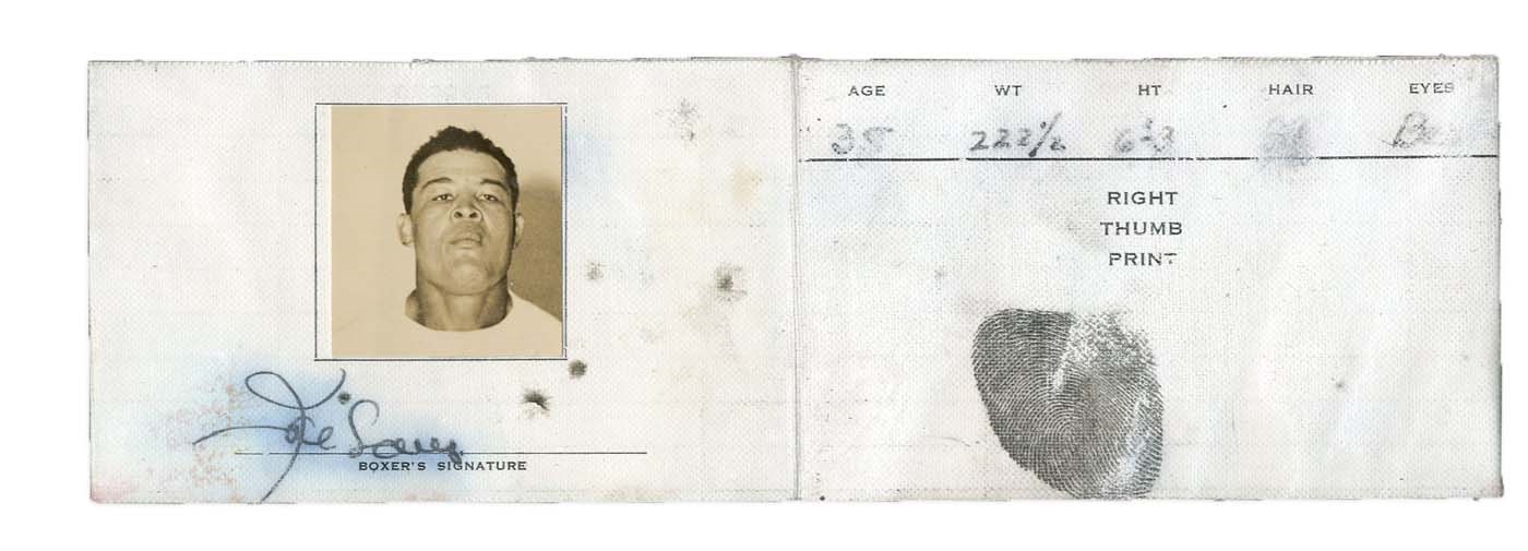 Joe Louis Signed Photo License and Document (PSA)