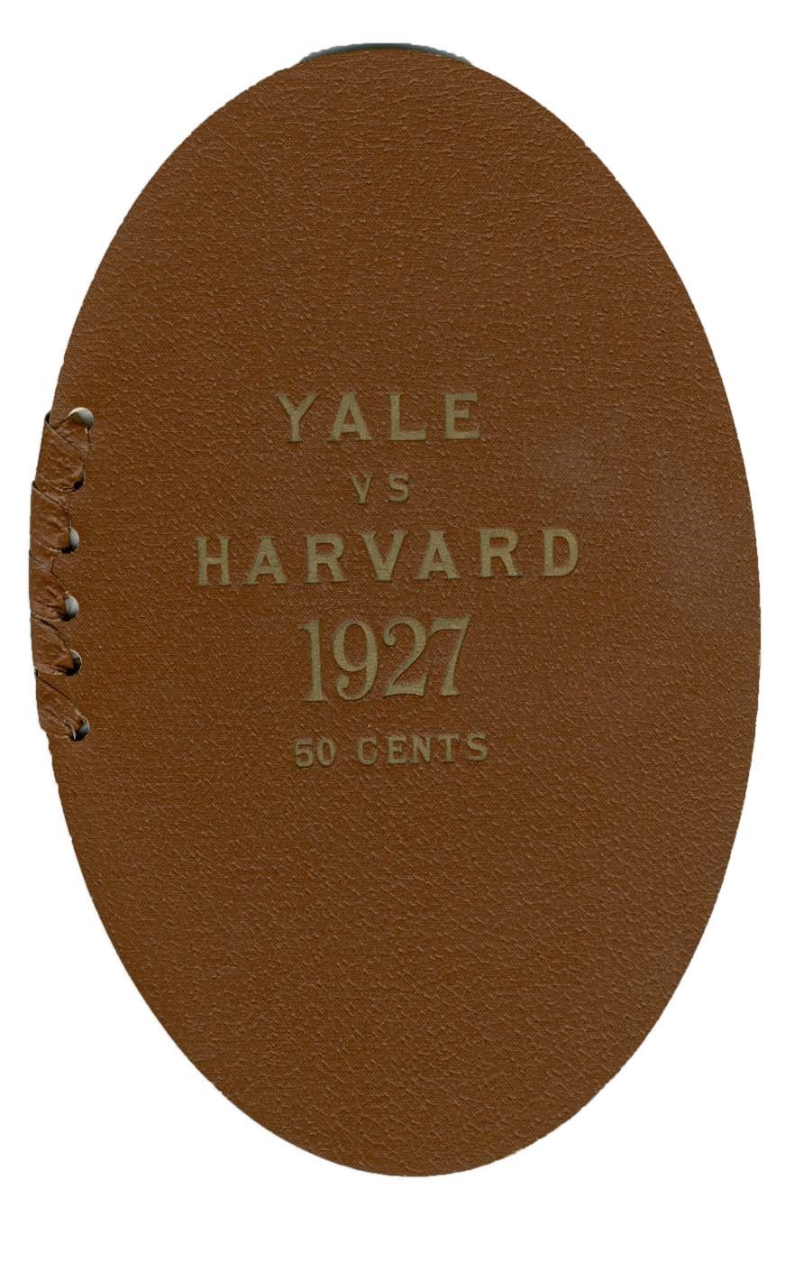 Football - MINT 1927 Harvard-Yale Football Shaped Program