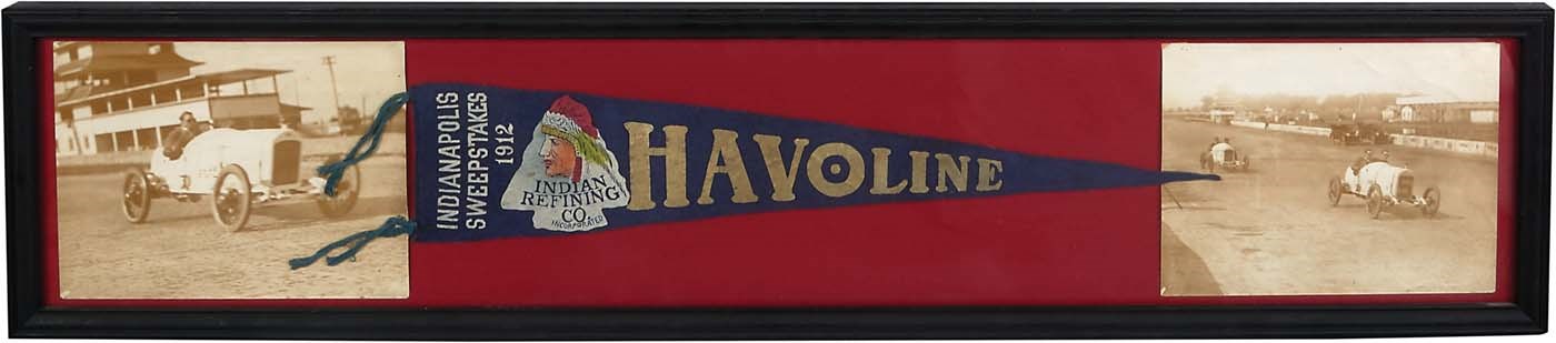 - 1912 Indianapolis 500 "Sweepstakes" Pennant Display