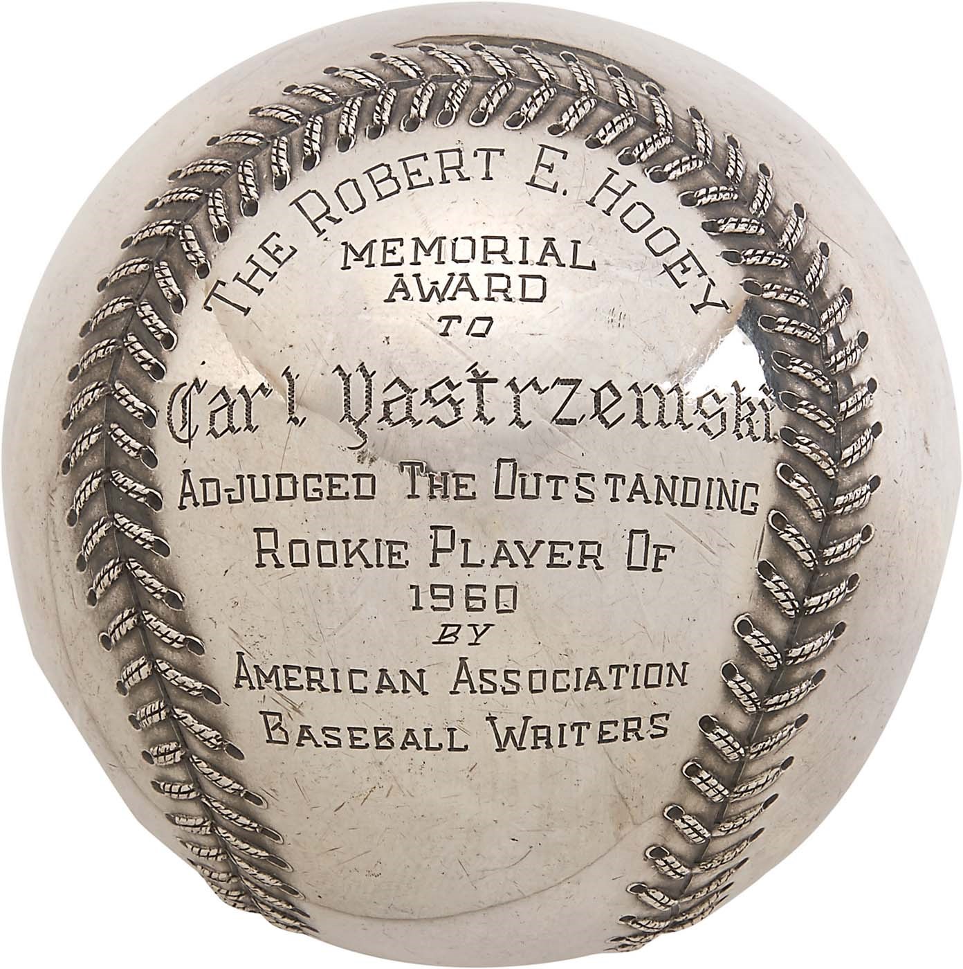 1960 Carl Yastrzemski Minneapolis Millers Rookie of the Year Sterling Silver Trophy Baseball