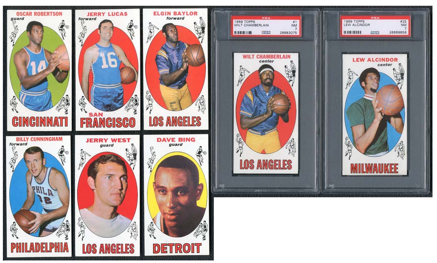 - 1969 Topps Basketball Partial Set of (42/99) with PSA 7 Lew Alcindor RC plus Extras!