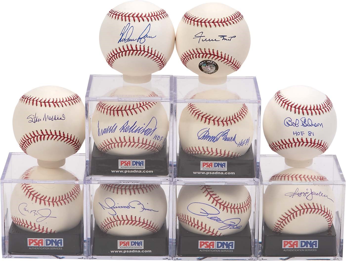- High Grade Hall of Famers and Legends Signed Baseballs with 7 Graded by PSA (10)