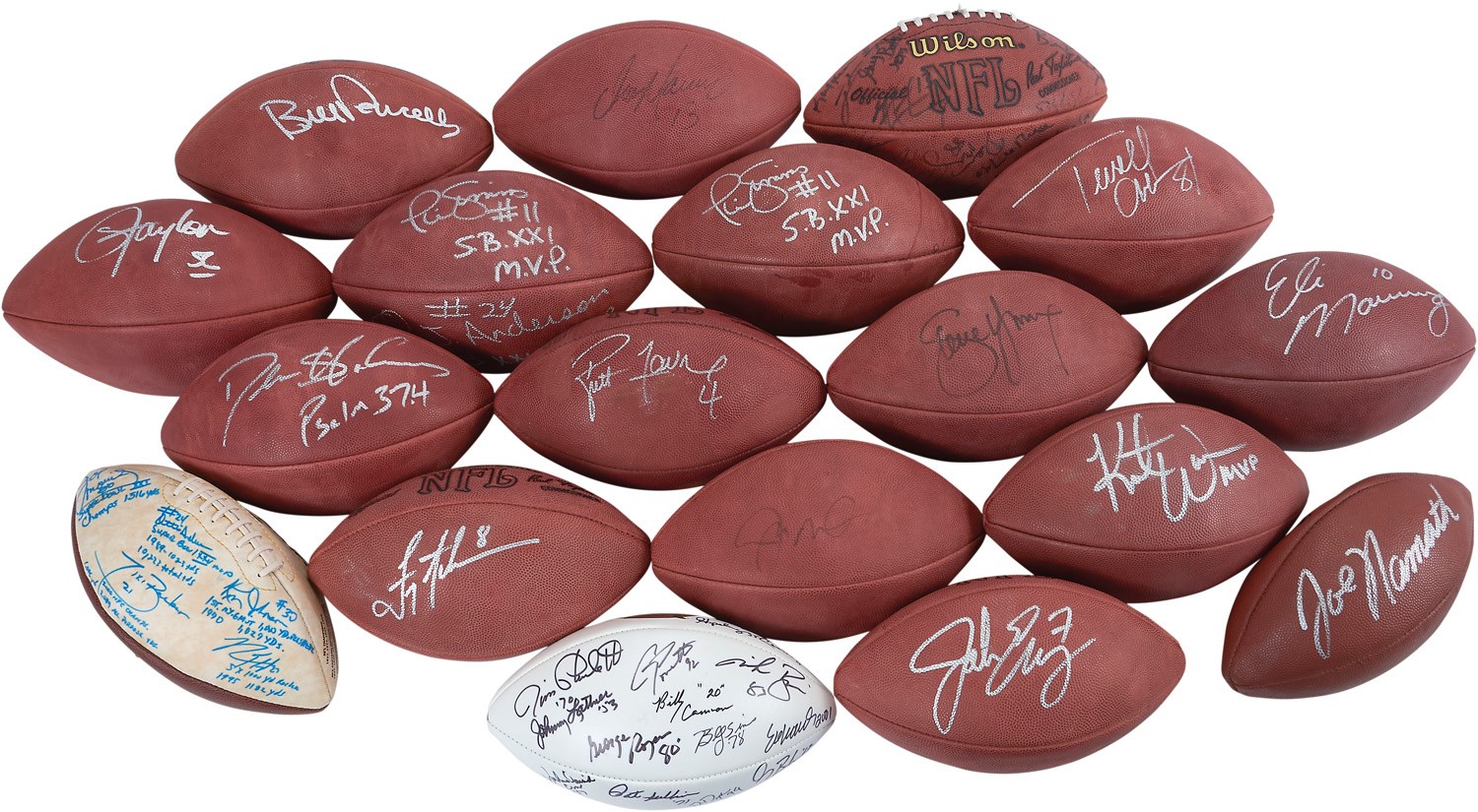 Hall of Famers and Stars Autographed Football Collection (30+)
