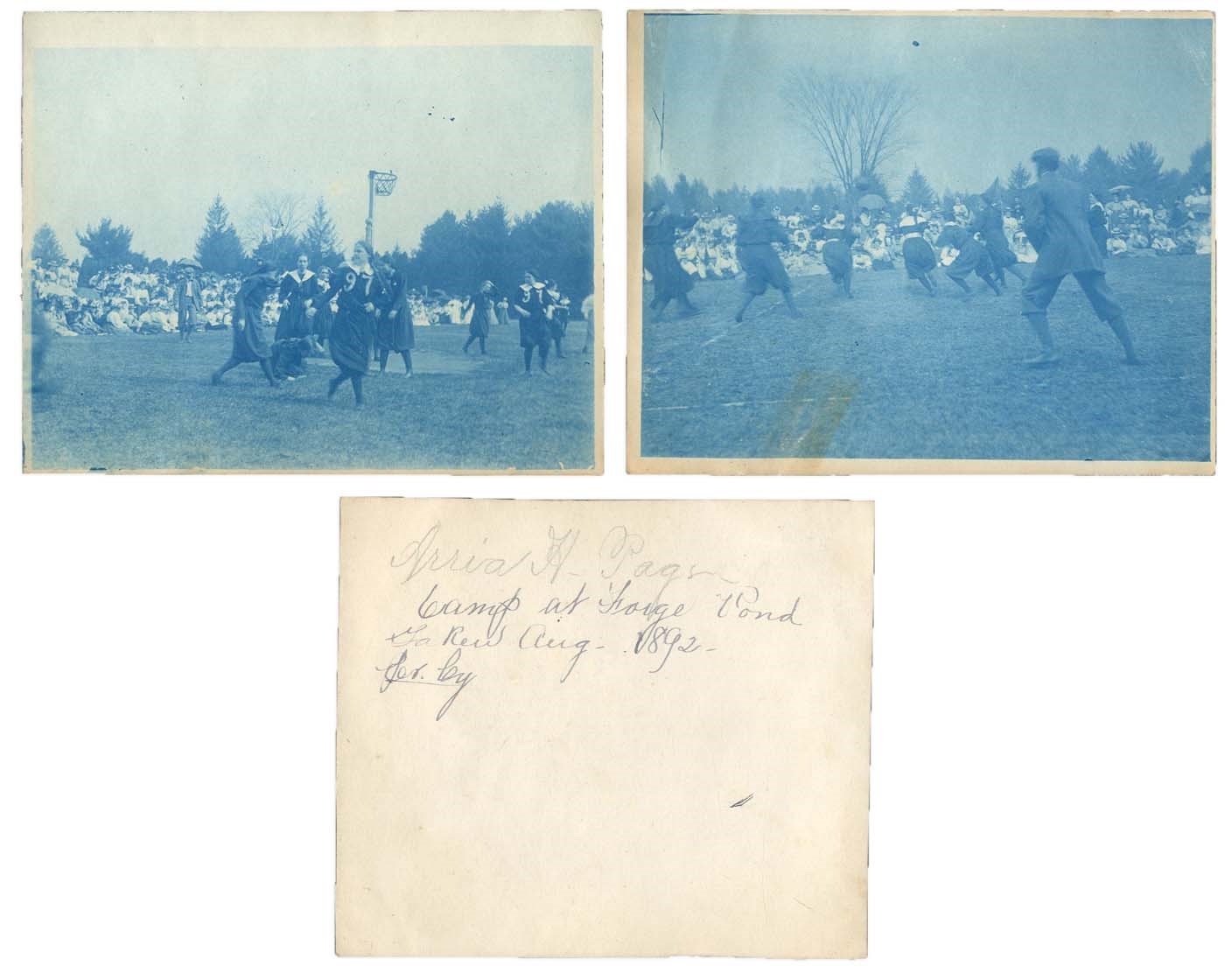 - 1892 Basketball Game Cyanotype Photographs - 2nd Year of the Game's Existence