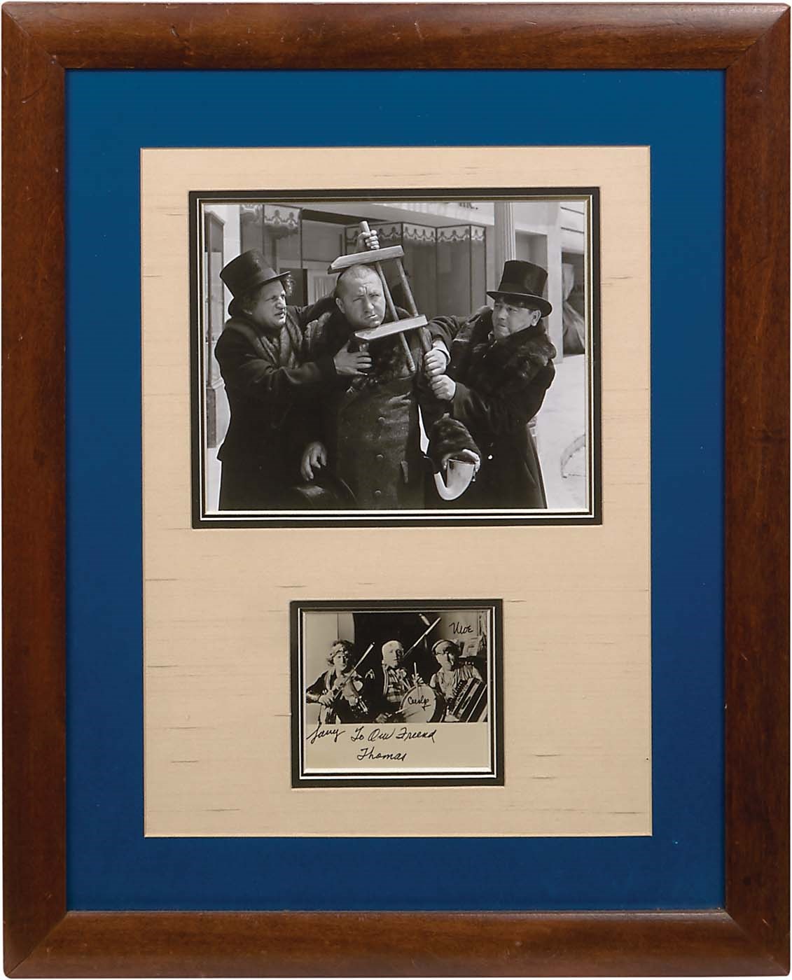 Rock And Pop Culture - Three Stooges Signed Photograph Display (all Signed by Moe)