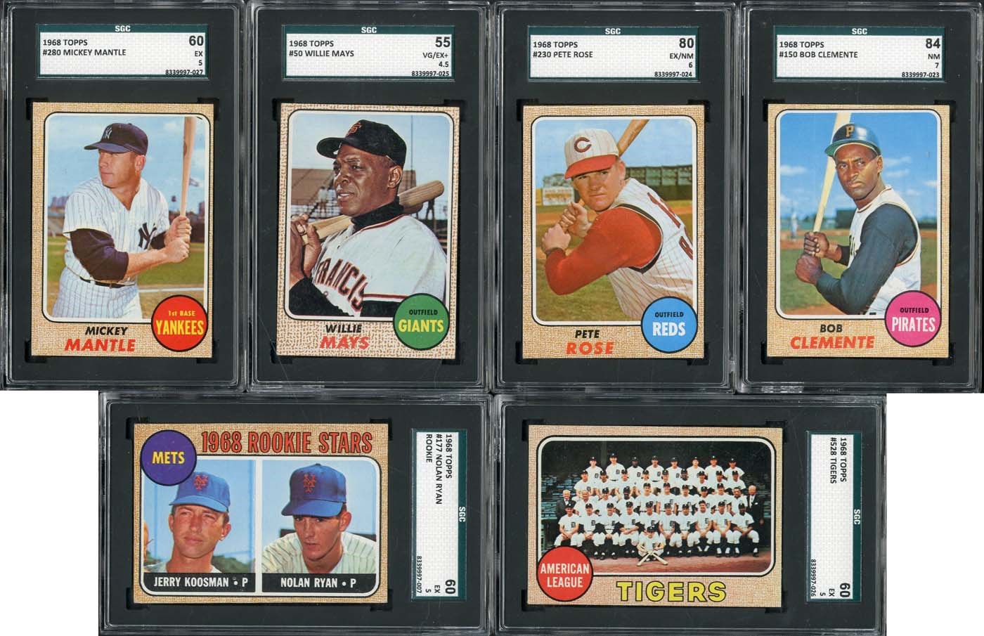 - 1968 Topps Complete Set of 598 Cards with (6) SGC Graded!