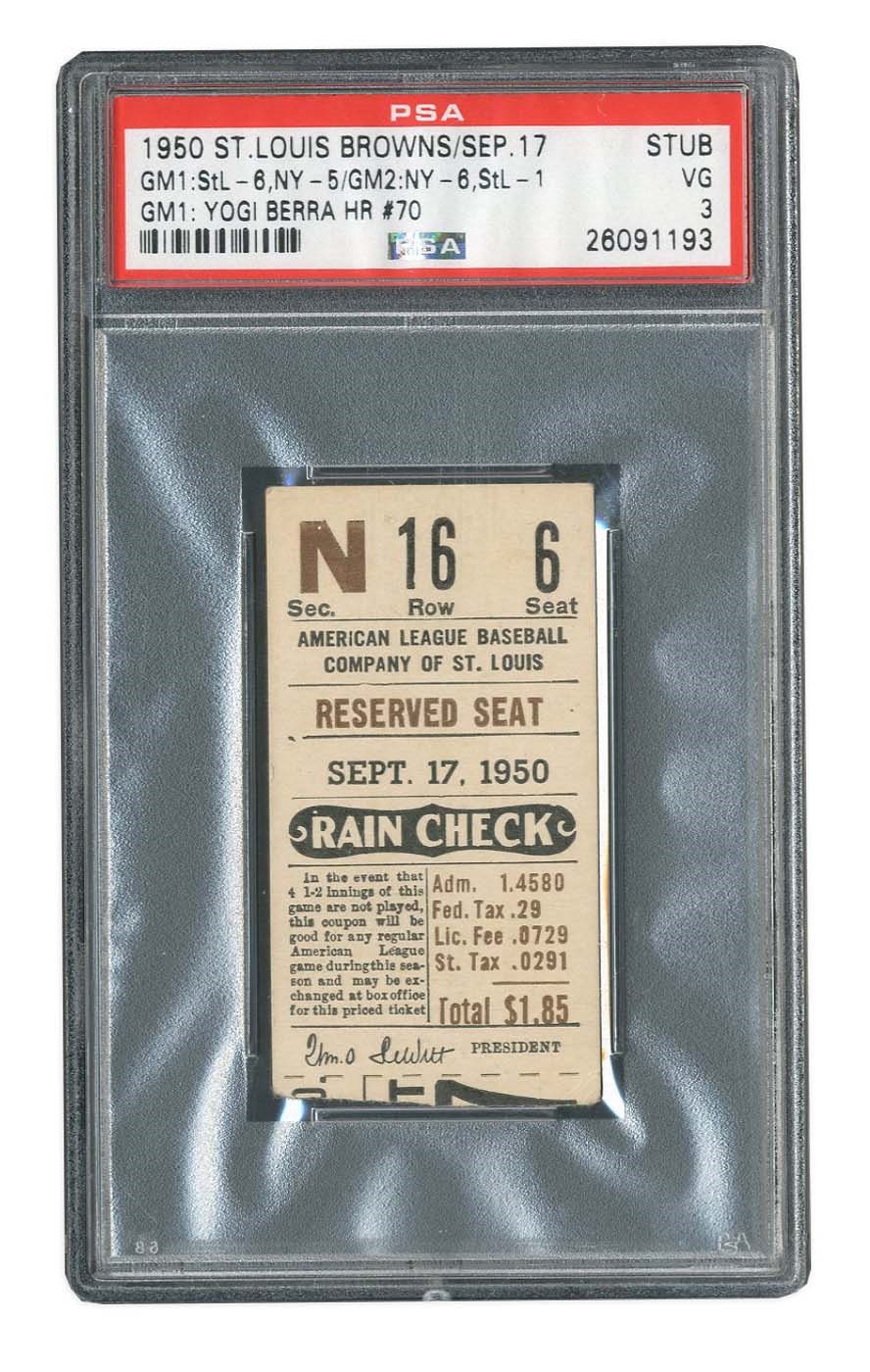 Mickey Mantle First NY Yankees Game Ever Ticket Stub (PSA 3)
