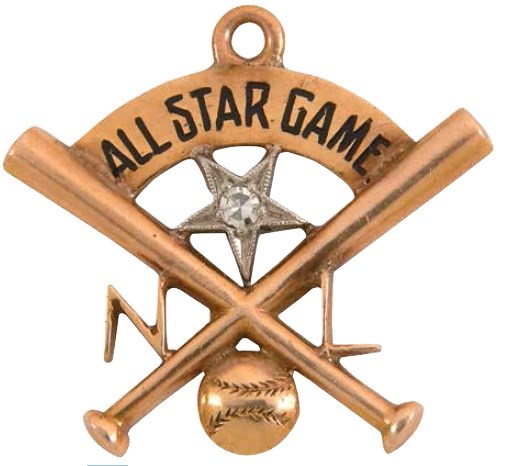 Sports Rings And Awards - 1947 National League All-Star Game 14K Gold Charm with Diamond