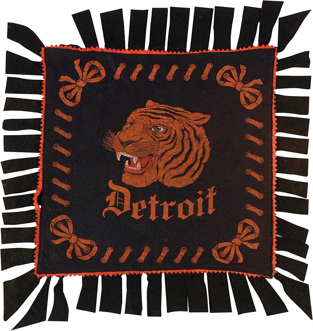 Ty Cobb and Detroit Tigers - Ty Cobb Era Detroit Tigers Felt Pillow Case