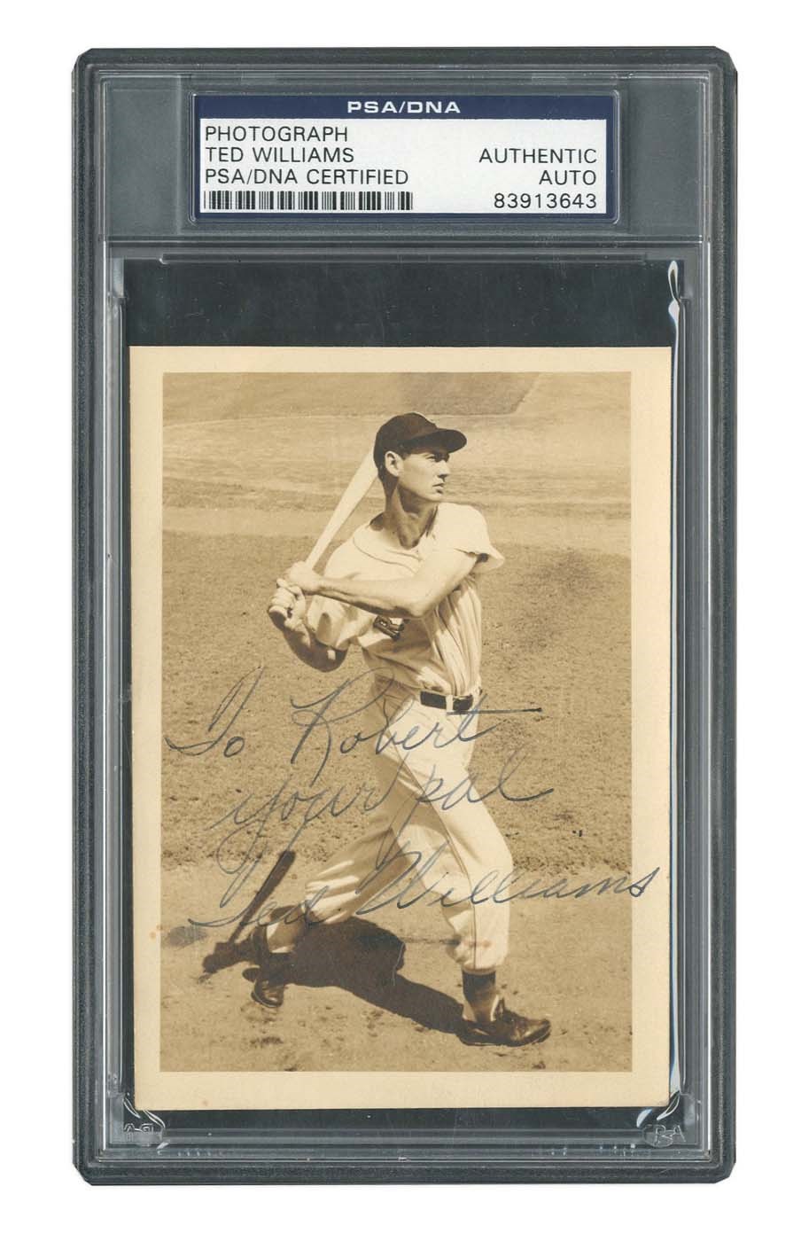 Boston Sports - 1940s Ted Williams Signed Photograph (PSA)