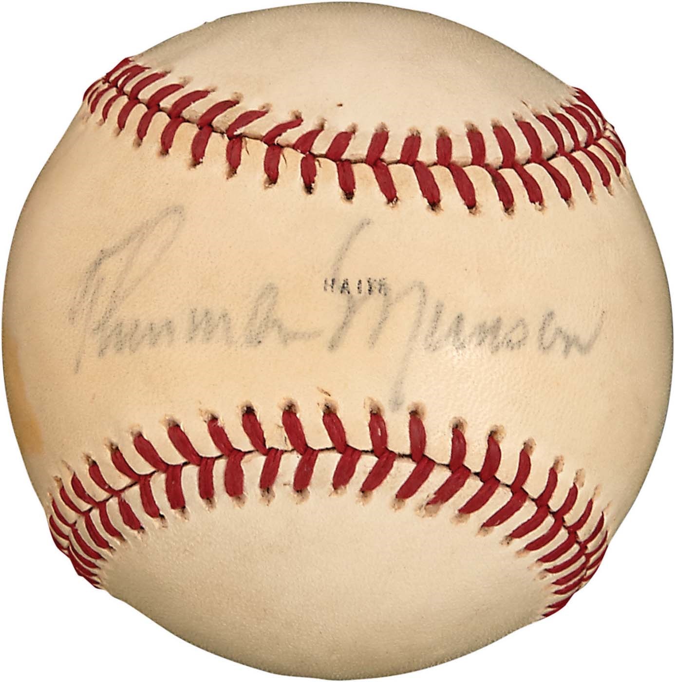 Thurman Munson Single-Signed Baseball - Won on Local Radio Show (PSA)