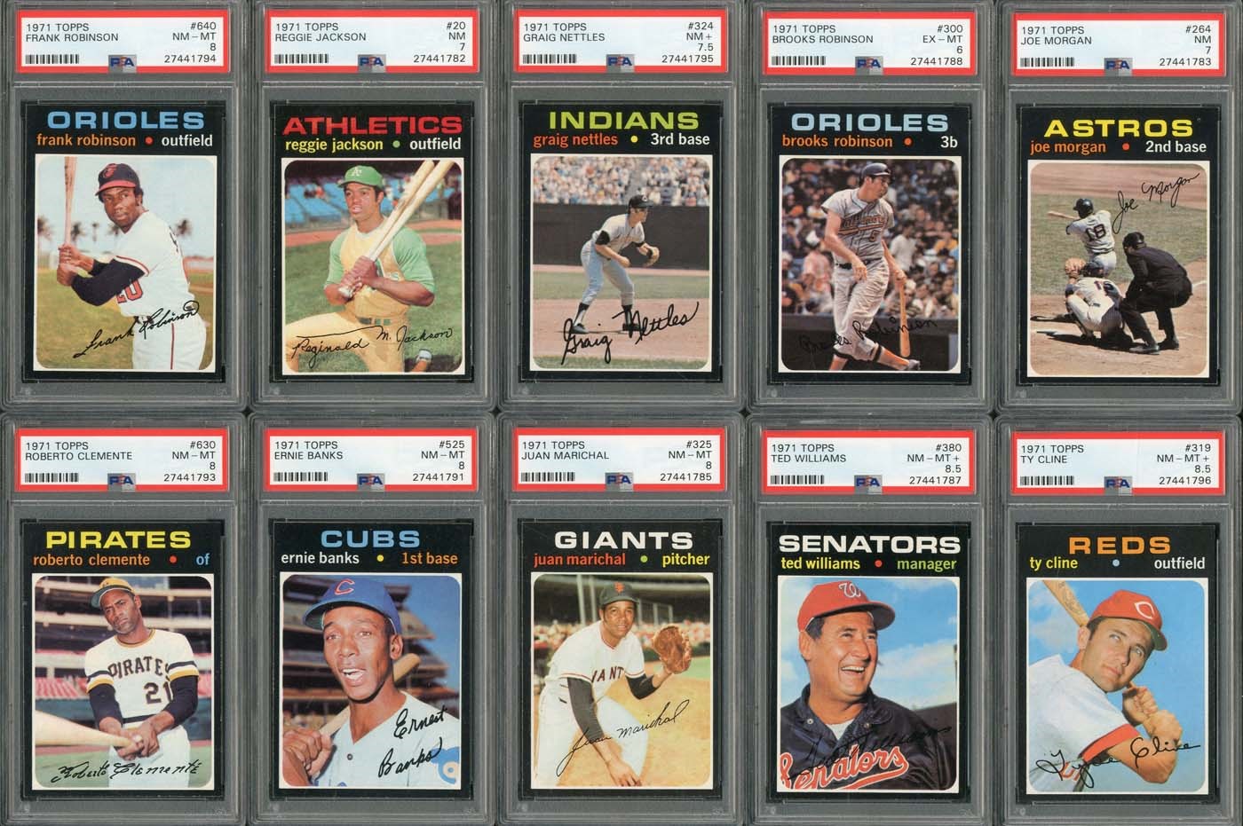 - 1971 Topps VERY HIGH GRADE Partial Set of (501/752) with (12) PSA Graded!