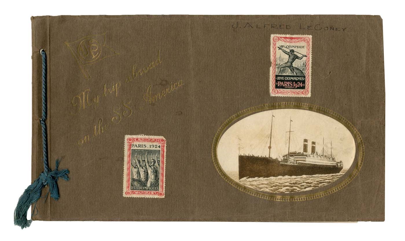 Olympics and All Sports - Incredible 1924 Olympic Autograph book with Duke Kahanamoku - 118 Signatures (PSA)